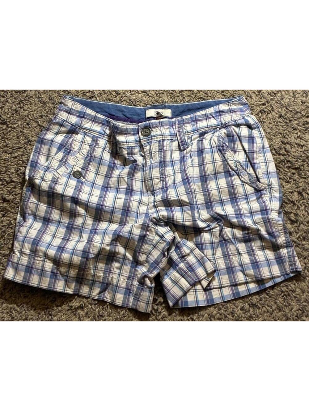 Bass Blue and White Plaid Shorts Size 2